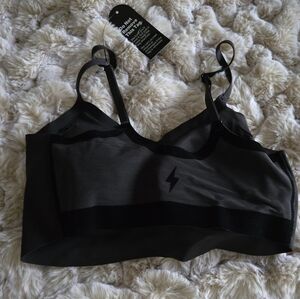 NEW EBY Seamless Support Bralette Bra, Black Mesh, M Removable Cups Nwt Luxury